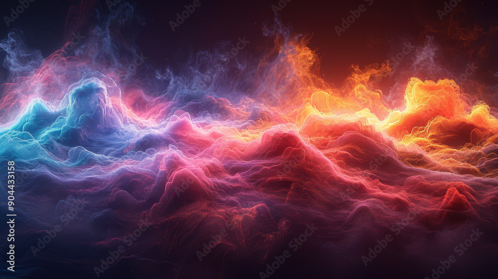 Abstract art depicting a colorful nebula in space, representing cosmic beauty and vibrant colors. Abstract art depicting a colorful nebula in space, representing cosmic beauty and vibrant colors.