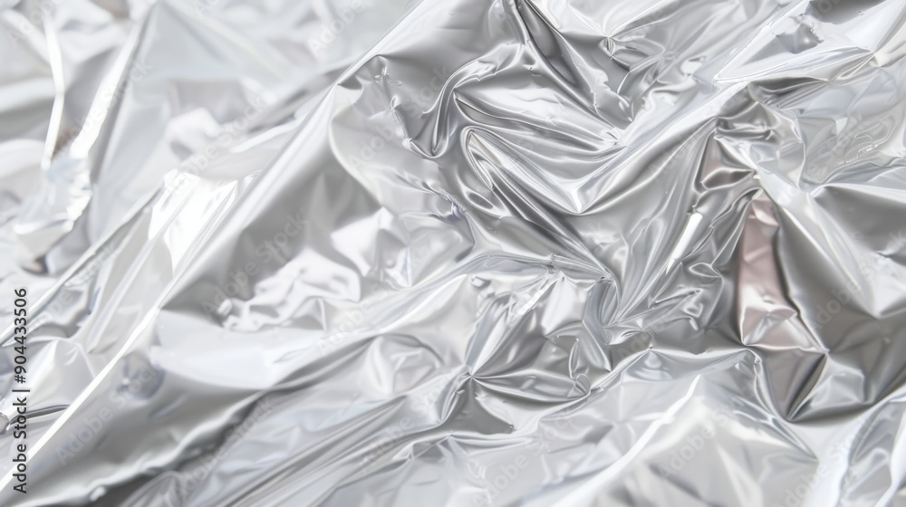 Crumpled transparent plastic wrap reveals intricate folds and a glossy texture, showcasing its application in packaging under bright natural light Crumpled transparent plastic wrap reveals intricate folds and a glossy texture, showcasing its application in packaging under bright natural light