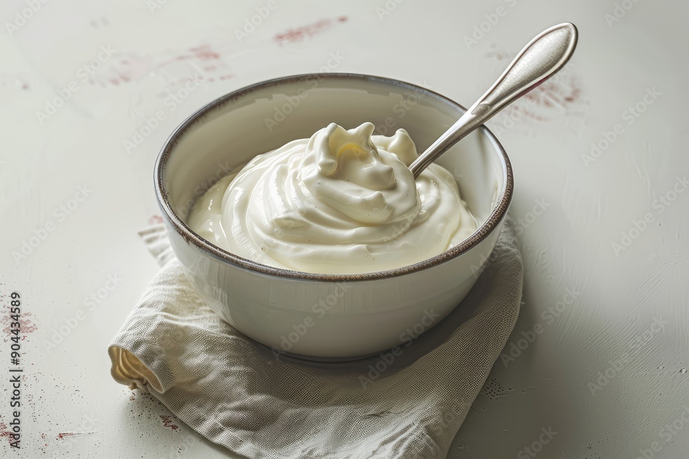 Free photo of yogurt in bowl and spone next to it Free photo of yogurt in bowl and spone next to it