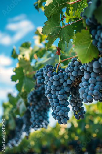 Wallpaper Mural Grapes hanging from the vine in the blue sky atmosphere. Torontodigital.ca
