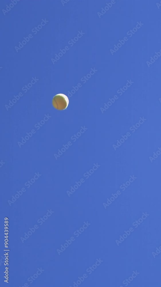 slow motion shot of a tennis ball in vertical slow motion shot of a tennis ball in vertical