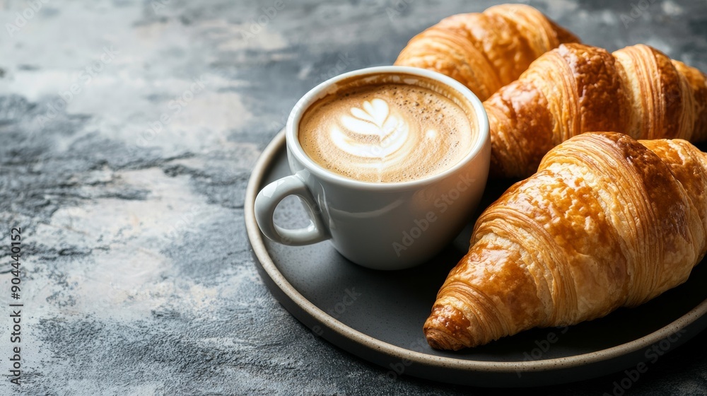 Croissants with a cup of coffee Croissants with a cup of coffee