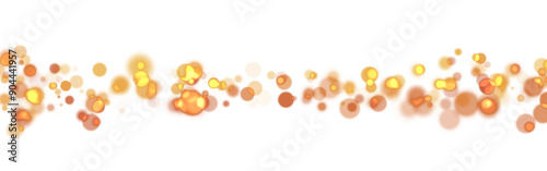 Transparent stripe gold sparkle or glitter lights effect. Light bokeh celebration background. Sparks shining dust, glowing confetti. Png illustration