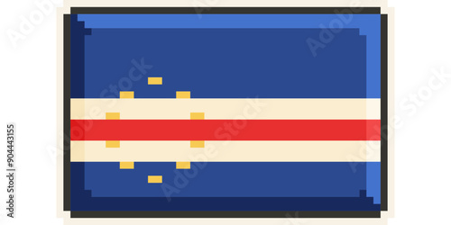Cape Verde, african flag pixel art, retro 8 bit game style