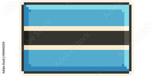 Botswana, african flag pixel art, retro 8 bit game style