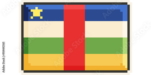 Central African Republic, african flag pixel art, retro 8 bit game style
