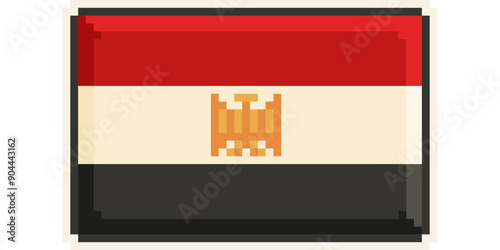  Egypt, african flag pixel art, retro 8 bit game style