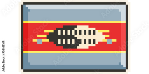 african flag pixel art, retro 8 bit game style