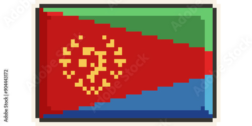 Eritrea, african flag pixel art, retro 8 bit game style