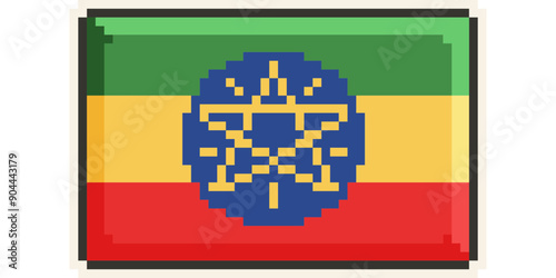 Ethiopia, african flag pixel art, retro 8 bit game style