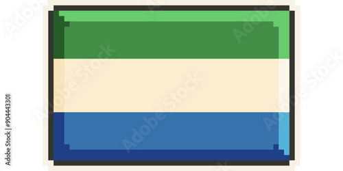  Sierra Leone, african flag pixel art, retro 8 bit game style