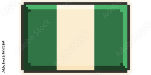 Nigeria, african flag pixel art, retro 8 bit game style