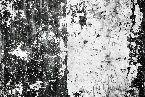 Wallpaper Mural A black and white photo of a worn-out wall with peeling paint, suitable for use in historical or vintage-themed projects Torontodigital.ca