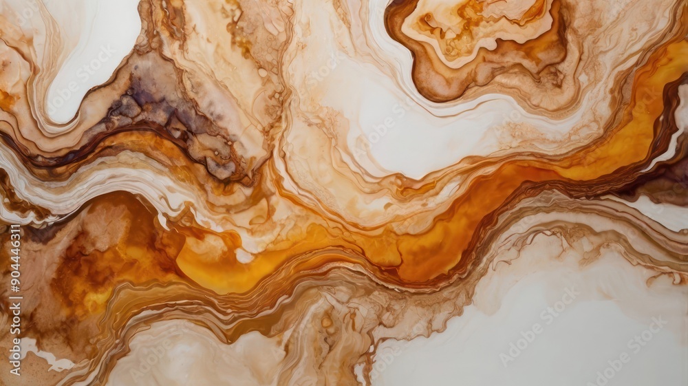 Elegant abstract design featuring flowing swirls in warm hues of orange and brown. Elegant abstract design featuring flowing swirls in warm hues of orange and brown.