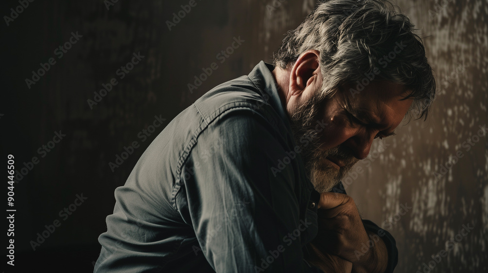 Senior woman is touching her head, experiencing dizziness and discomfort while sitting on the sofa at home Senior woman is touching her head, experiencing dizziness and discomfort while sitting on the sofa at home