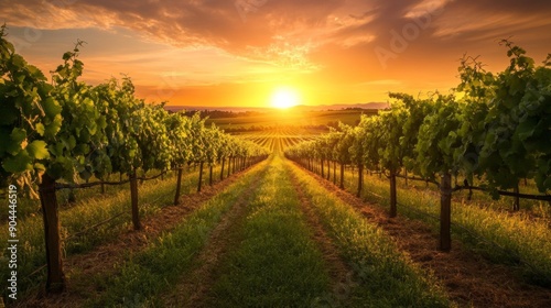 Sunset at the vineyard 