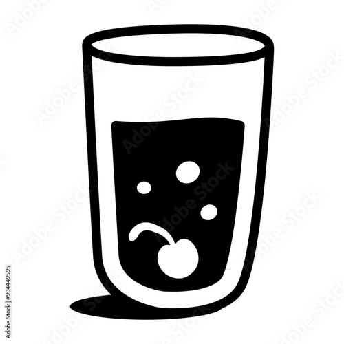 A doodle style icon of tom collins cocktail 