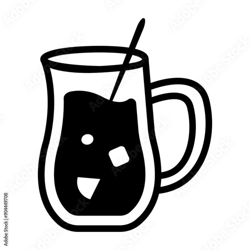 A hand drawn icon of sangria cocktail