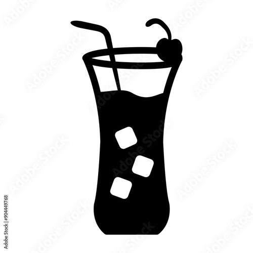 A glyph style icon of lagoon cocktail