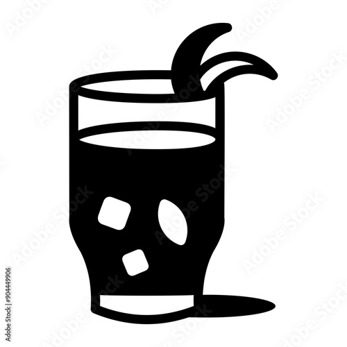 Jungle cocktail icon in doodle style 