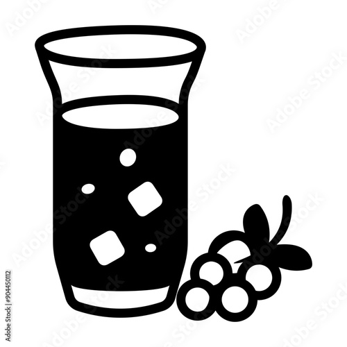 A doodle style icon of grape juice 