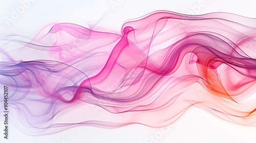  Blurry image of pink-red waves on white background with light reflection in lower right corner