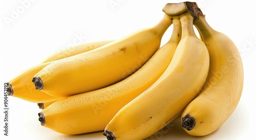 Fresh Yellow Bananas Displayed Against A Clean White Background