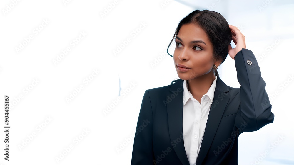 A man looks to the side in confusion. A doubting office worker, a businessman in a suit. Concept: doubts, understanding, decision making A man looks to the side in confusion. A doubting office worker, a businessman in a suit. Concept: doubts, understanding, decision making