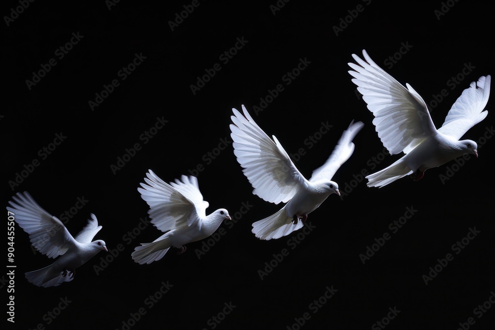 Obraz premium A Group Of Dove Flying