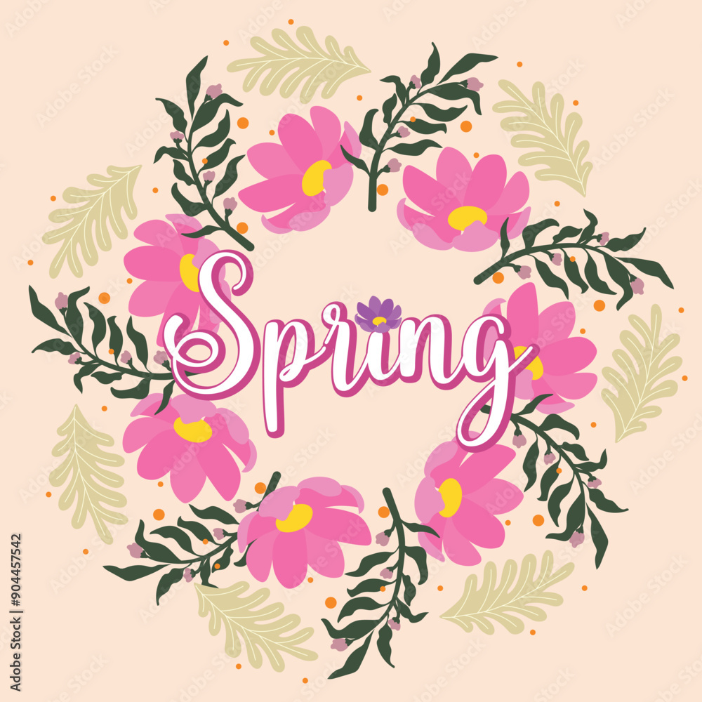 Flowers background Spring card Vector Flowers background Spring card Vector