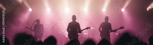 Live Band Performance With Colorful Lights at Night