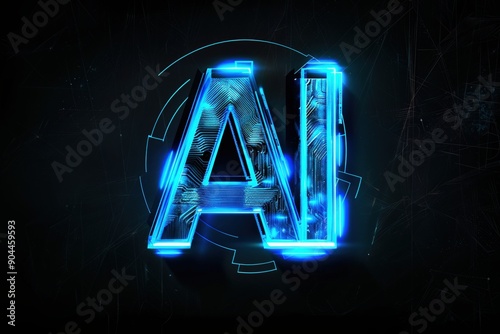 A blue logo with the letters 