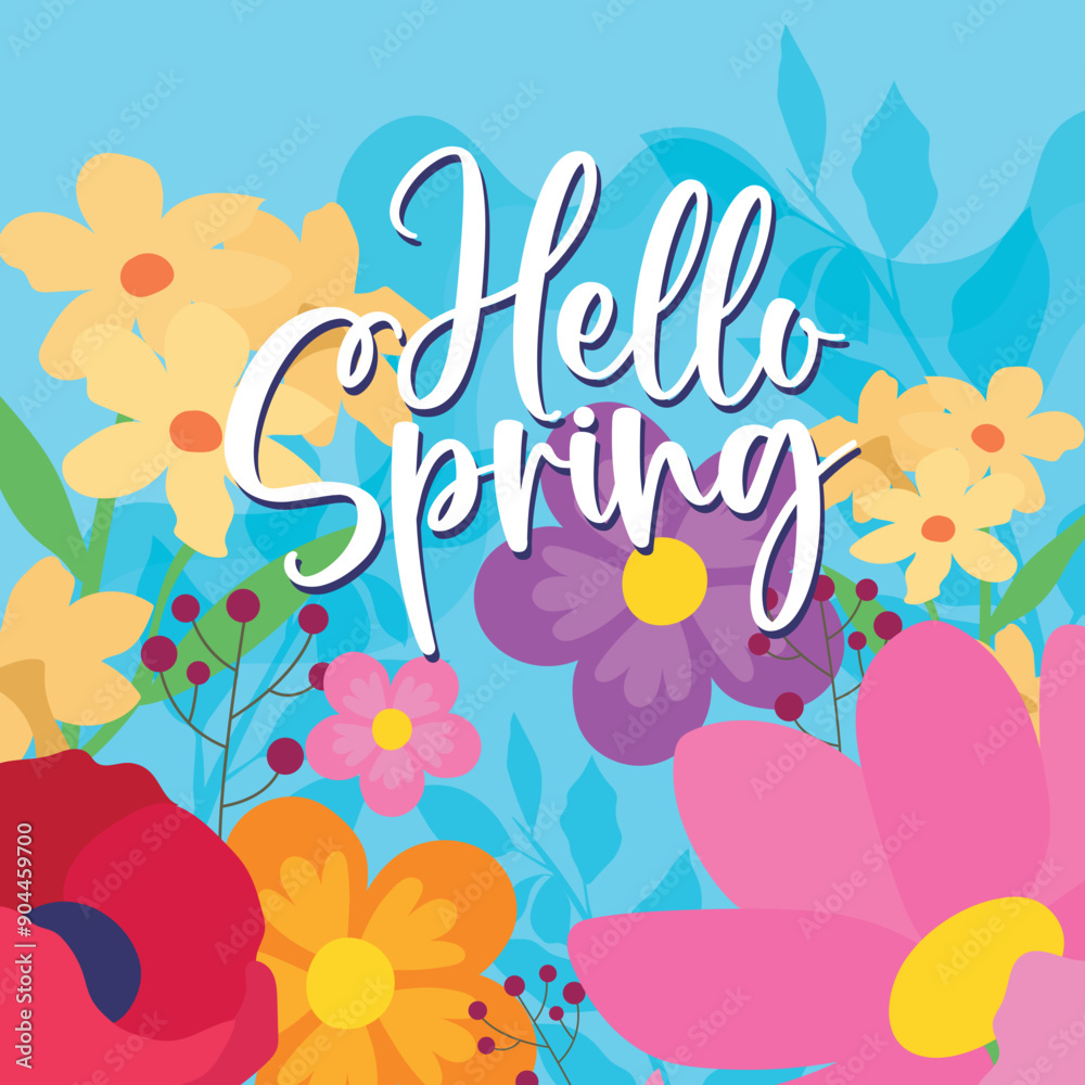 Flowers background Spring card Vector Flowers background Spring card Vector