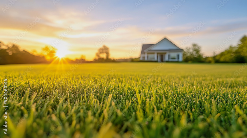 blurry illustration of a family home in the sunshine as background for a house purchase blurry illustration of a family home in the sunshine as background for a house purchase