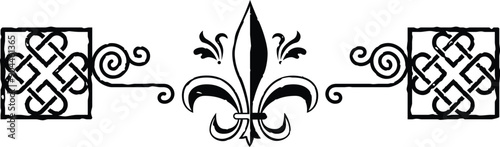 Celtic Knot Header - Square Ends - Fleur de Lys