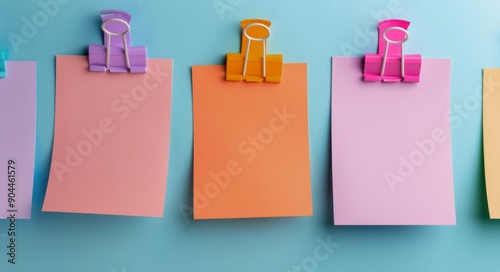 Colorful Sticky Notes Arranged in a Grid Pattern on a White Surface