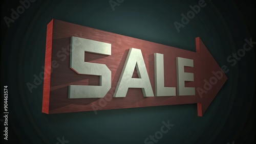 Sale text banner, 3d background photo