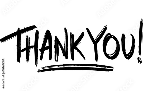 Thank You Underlined. Thanks Spray grunge font vector. Calligraphy script. Expressive Graffitsi artistic Hand written typeface. Thanksgiving day.