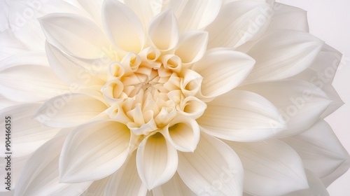   A close-up of a white flower with many petals at the center, surrounded by more petals in the middle