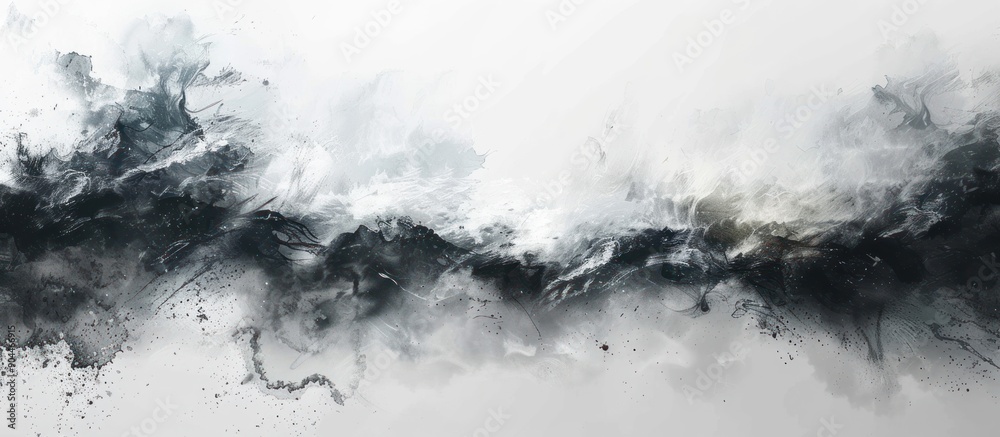 Abstract Ink Wash Painting in Black and White Abstract Ink Wash Painting in Black and White