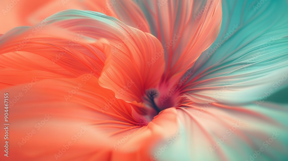 A zoomed-in photo of a flower featuring a blue and orange center A zoomed-in photo of a flower featuring a blue and orange center