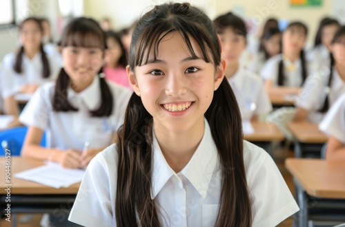 Student Smiling in Class With Peers at School During Daytime