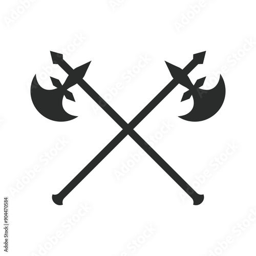 Long Axes icon. Crossed Long Axes isolated on white background. Long Axes Silhouette. Vector illustration