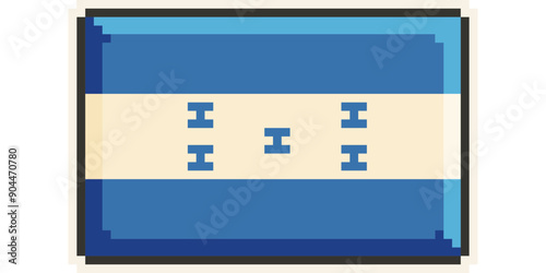 Honduras, America and the Caribbean flag, Pixel Art, Retro 8 bit game style