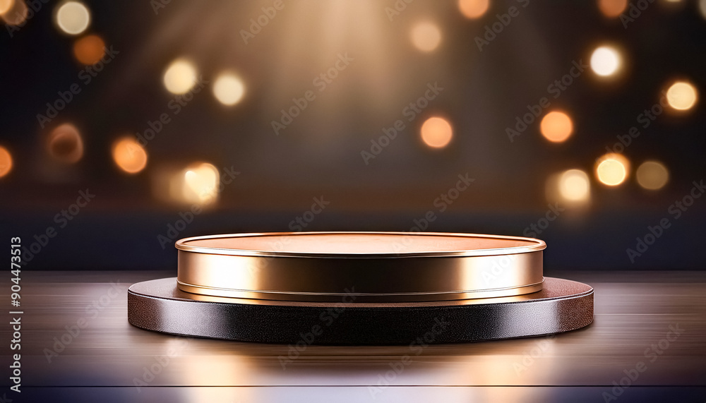 Golden Podium with Bokeh Lights Golden Podium with Bokeh Lights