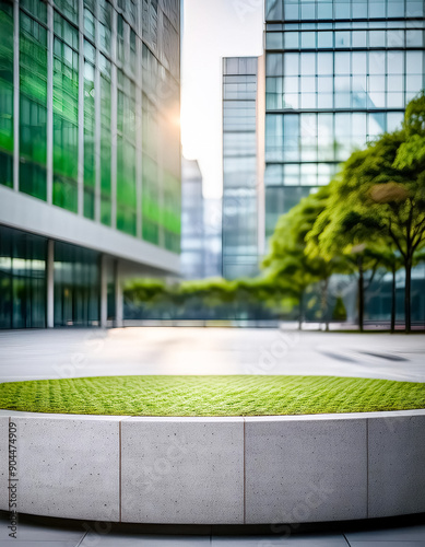 Wallpaper Mural Green grass patch in front of modern buildings Torontodigital.ca