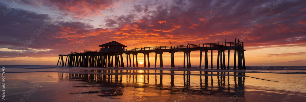Fototapeta premium Crimson Horizons. Spectacular Sunset
