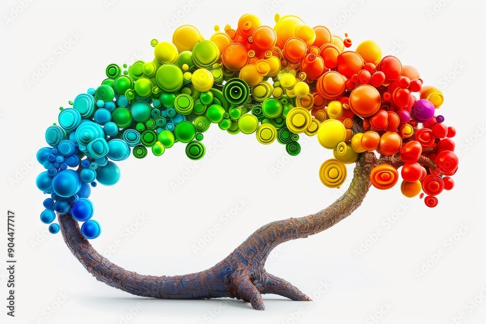 Obraz premium Vibrant Drip Paint Brain Lightbulb Illustrating Fluid Thought Processes and Creative Flow.