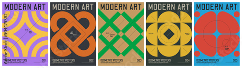 Modern art colorful trendy poster, abstract geometric composition graphic in Y2K aesthetics, vector simple shapes rave print artwork modernism and minimalistic brutalism style A4 format