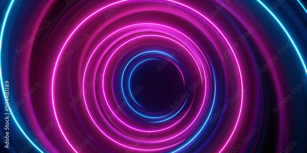 Neon tunnel with pink and blue lights, creating a mesmerizing scene in a cyberpunk setting Neon tunnel with pink and blue lights, creating a mesmerizing scene in a cyberpunk setting